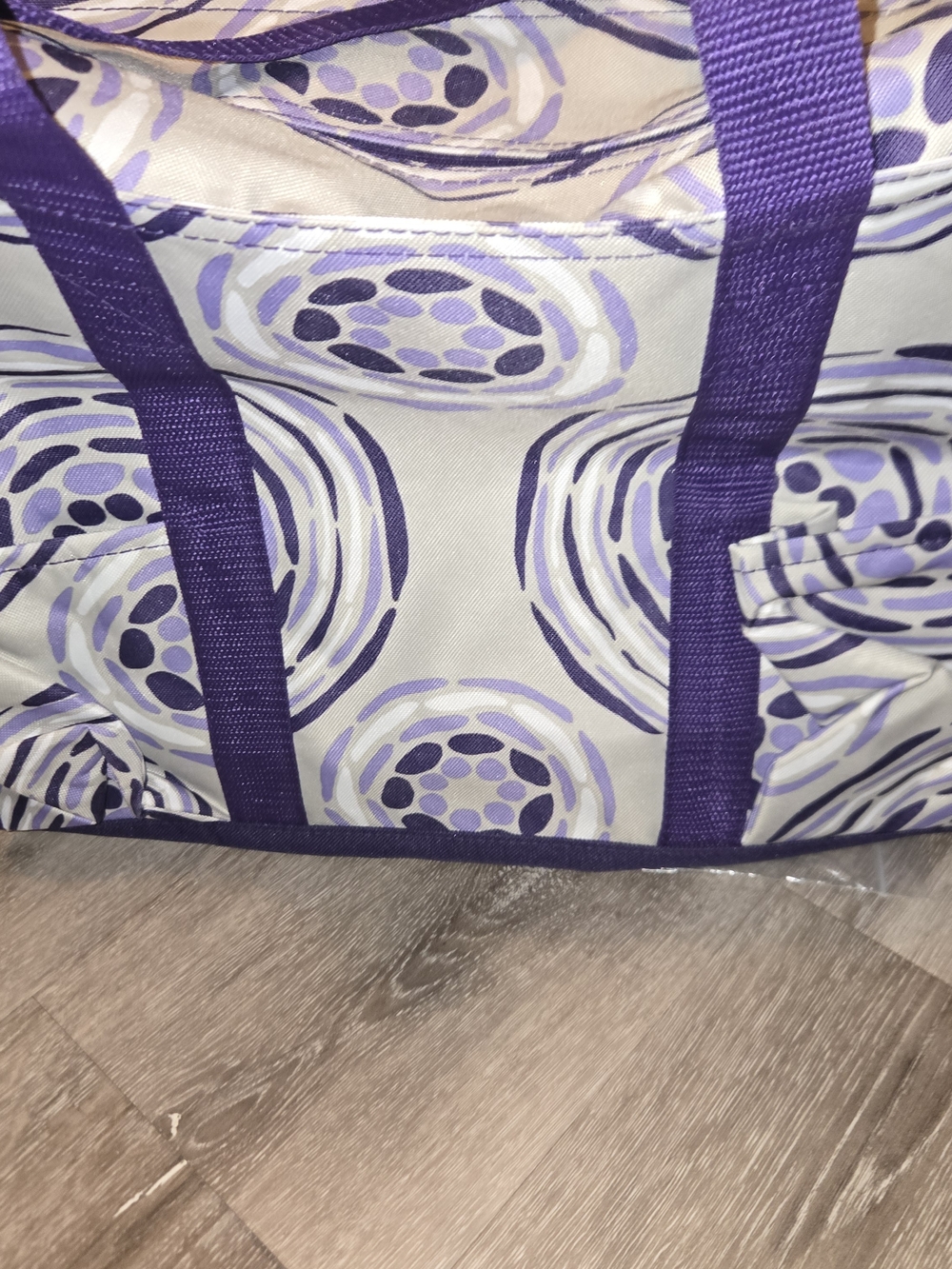 Thirty One Purple Geo Pop Retired Organizing Utility Tote Bag New - Picture 2 of 6